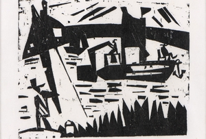 Angler und Kanalboot, 1920